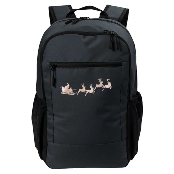 Santa Sleigh Rose Vintage Reindeer Xmas Xmas Winter Gift Daily Commute Backpack