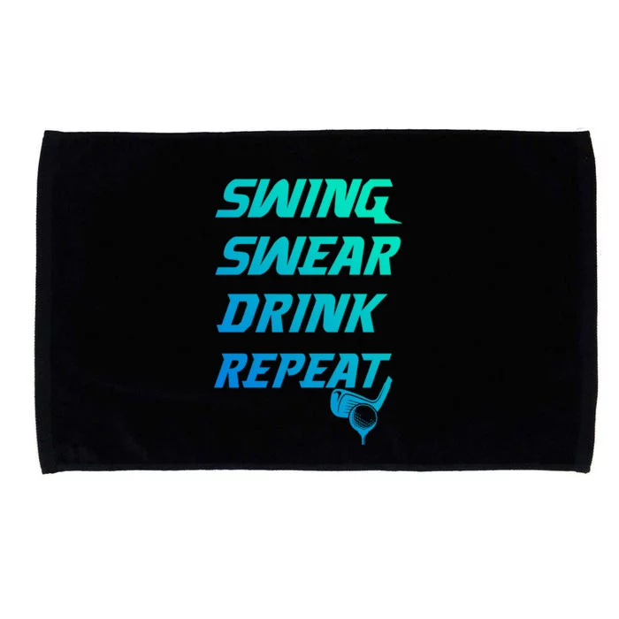 Swing Swear Repeat Golf Golfing Gag Gift Gift Microfiber Hand Towel