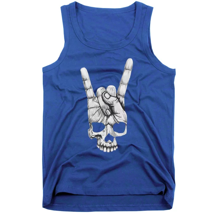 Skull Skeleton Rock Hand Halloween Costume Cool Bones Gift Tank Top