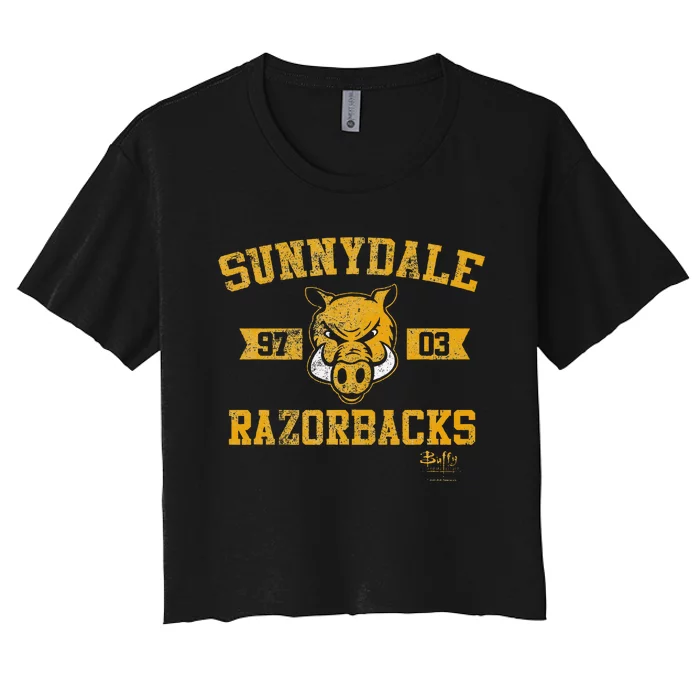 Slayer Sunnydale Razorbacks Collegiate Women's Crop Top Tee