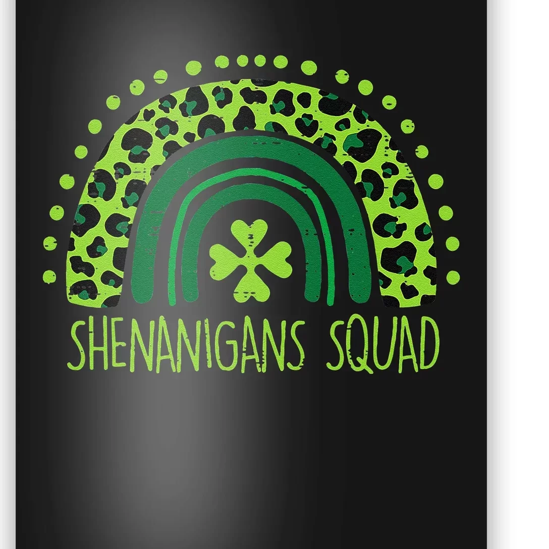 Shenanigans Squad Rainbow Leopard Funny St Patricks Day Poster