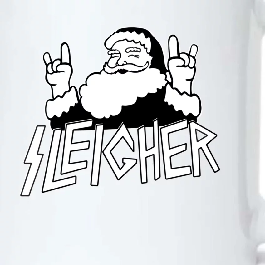 Sleigher Santa Rocks Funny Christmas Black Color Changing Mug