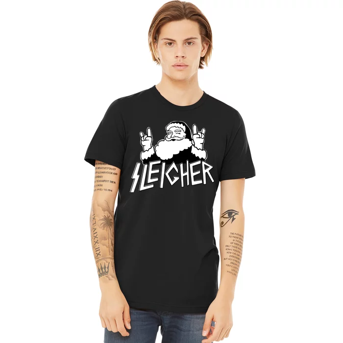 Sleigher Santa Rocks Funny Christmas Premium T-Shirt