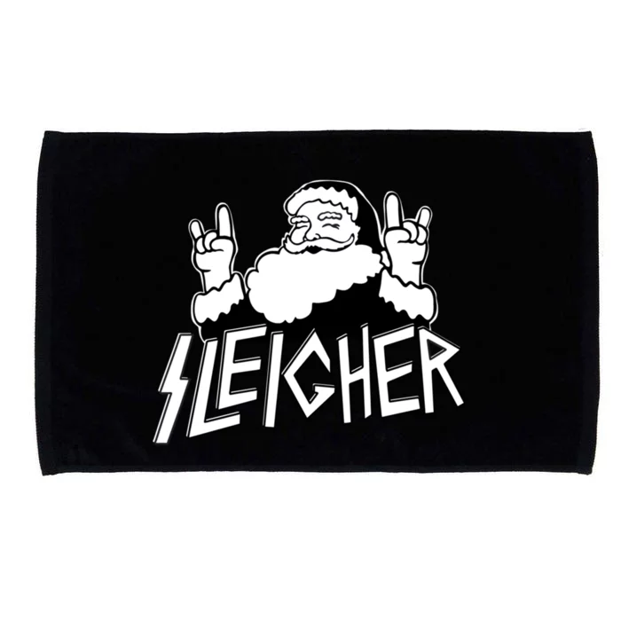 Sleigher Santa Rocks Funny Christmas Microfiber Hand Towel