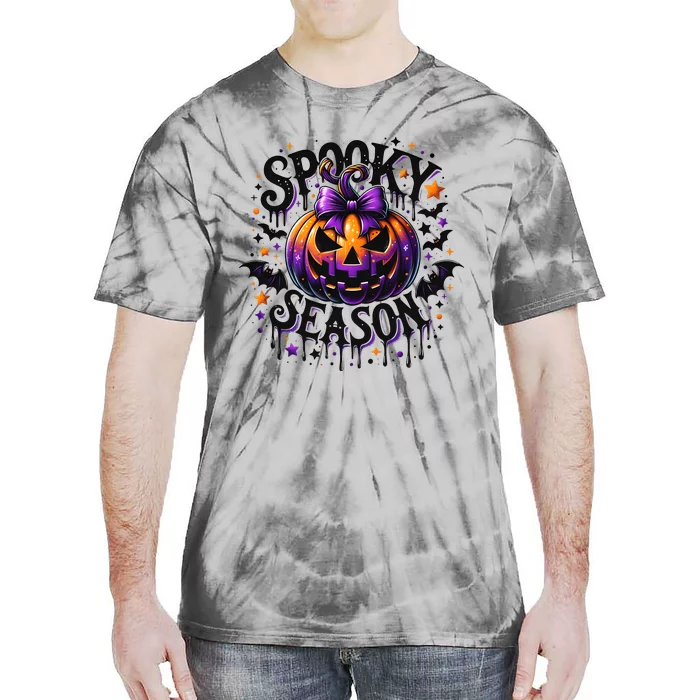 Spooky Season Retro Halloween Pumpkin Tie-Dye T-Shirt