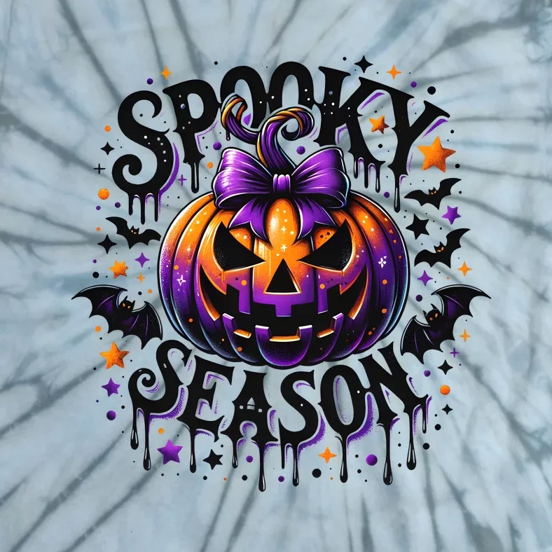 Spooky Season Retro Halloween Pumpkin Tie-Dye T-Shirt