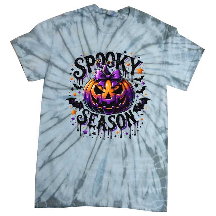 Spooky Season Retro Halloween Pumpkin Tie-Dye T-Shirt