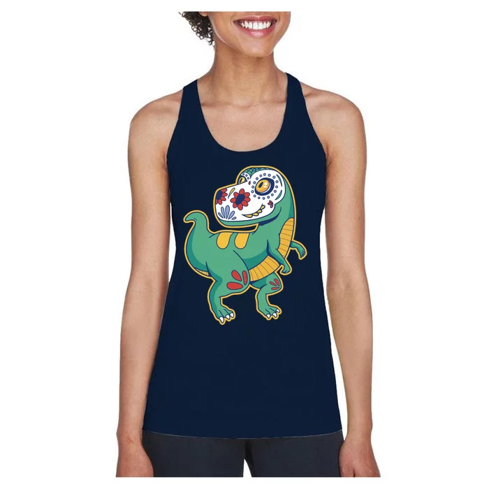 Sugar Skull Rex Cinco De Mayo Women's Racerback Tank