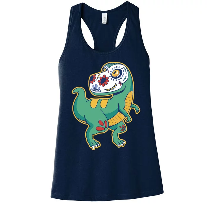 Sugar Skull Rex Cinco De Mayo Women's Racerback Tank