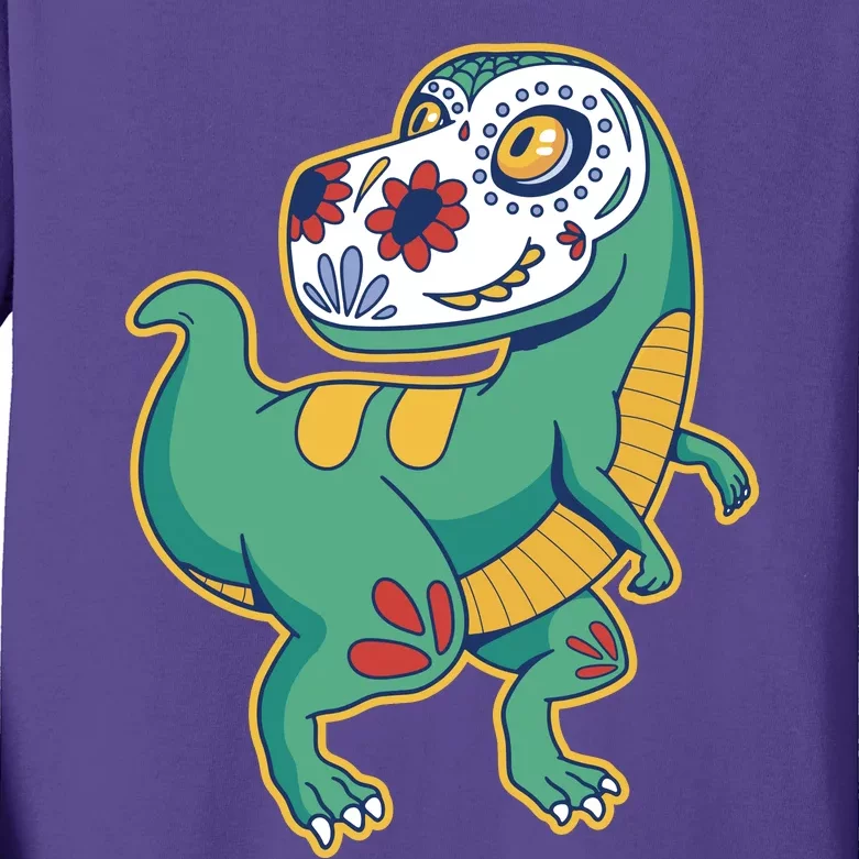 Sugar Skull Rex Cinco De Mayo Kids Long Sleeve Shirt