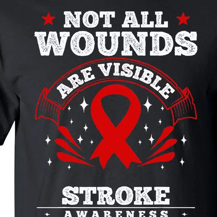 Stroke Survivor  Red Awareness Ribbon Tall T-Shirt