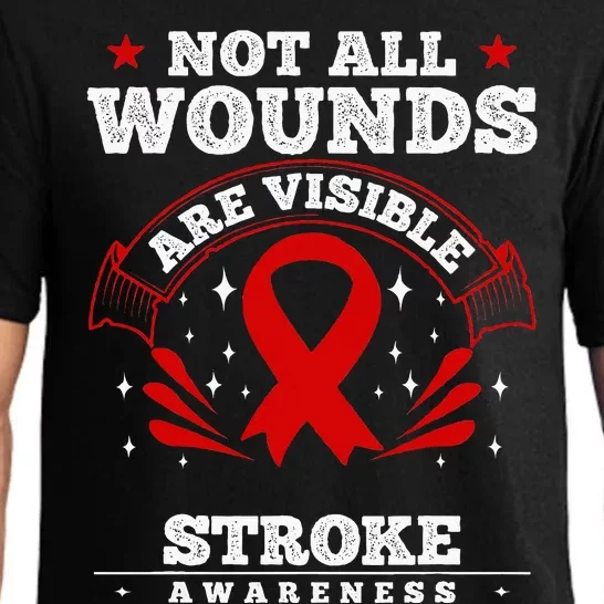 Stroke Survivor  Red Awareness Ribbon Pajama Set