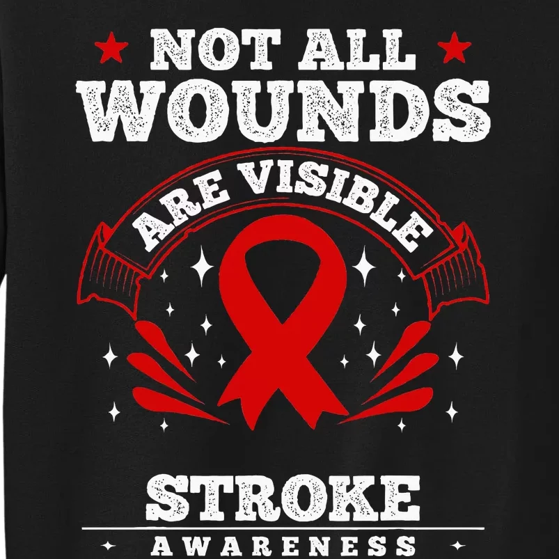 Stroke Survivor  Red Awareness Ribbon Tall Sweatshirt