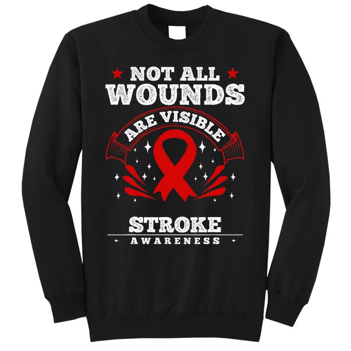 Stroke Survivor  Red Awareness Ribbon Tall Sweatshirt