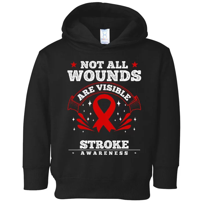 Stroke Survivor  Red Awareness Ribbon Toddler Hoodie