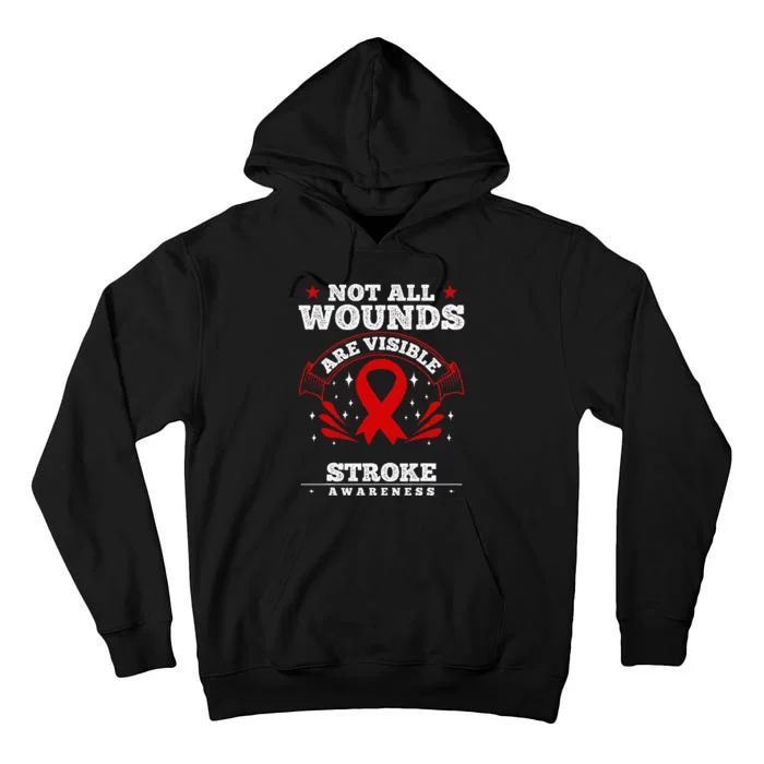 Stroke Survivor  Red Awareness Ribbon Tall Hoodie