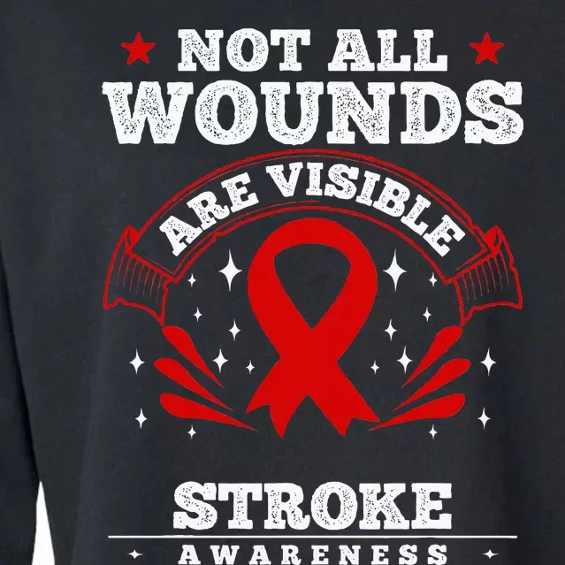 Stroke Survivor  Red Awareness Ribbon Cropped Pullover Crew