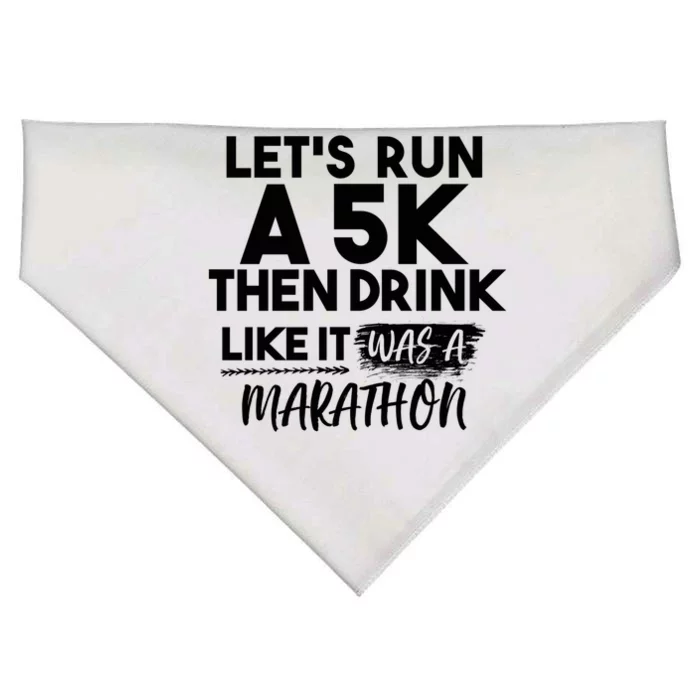 Sarcastic Shamrock Running Run A 5k Like A Marathon Gift USA-Made Doggie Bandana