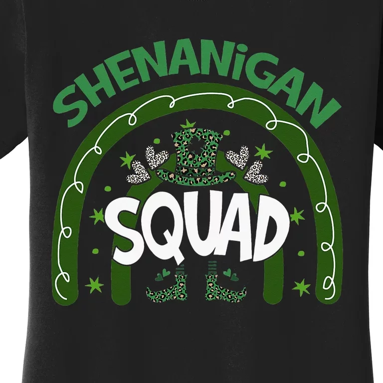 Shenanigans Squad St Patricks Day Gnomes Green Irish Rainbow Women's T-Shirt