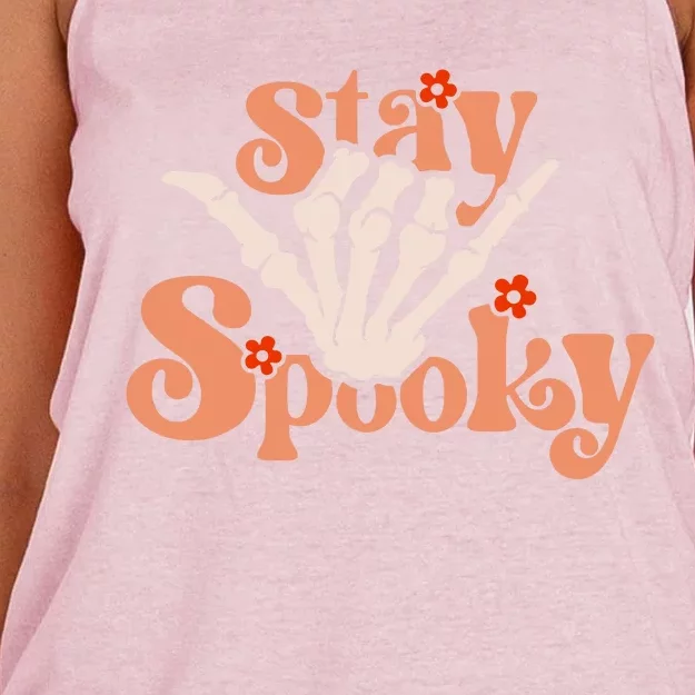 Stay Spooky Skeleton Hand Women's Knotted Racerback Tank