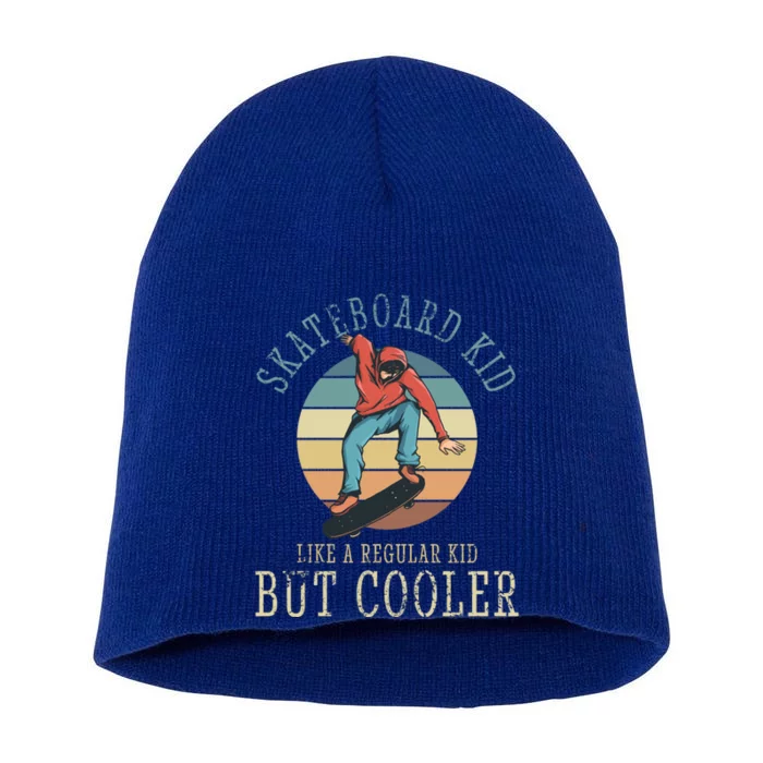 Skateboard Skateboarding Skater Cute Gift Short Acrylic Beanie