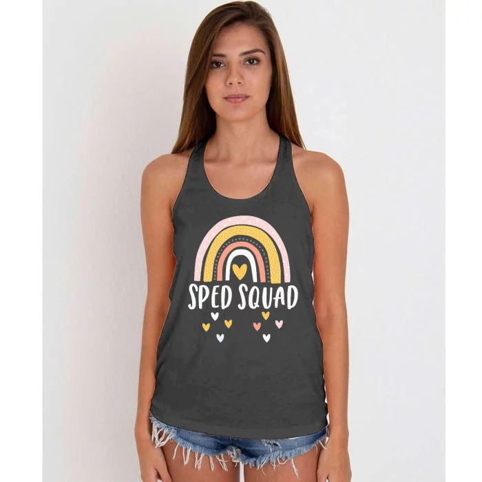 Sped Squad Special Education Teacher Sped Ed Teacher Gift Women's Knotted Racerback Tank