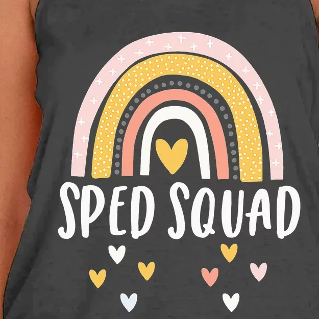 Sped Squad Special Education Teacher Sped Ed Teacher Gift Women's Knotted Racerback Tank