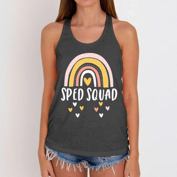 Sped Squad Special Education Teacher Sped Ed Teacher Gift Women's Knotted Racerback Tank