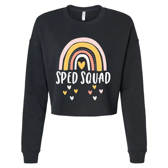 Sped Squad Special Education Teacher Sped Ed Teacher Gift Cropped Pullover Crew