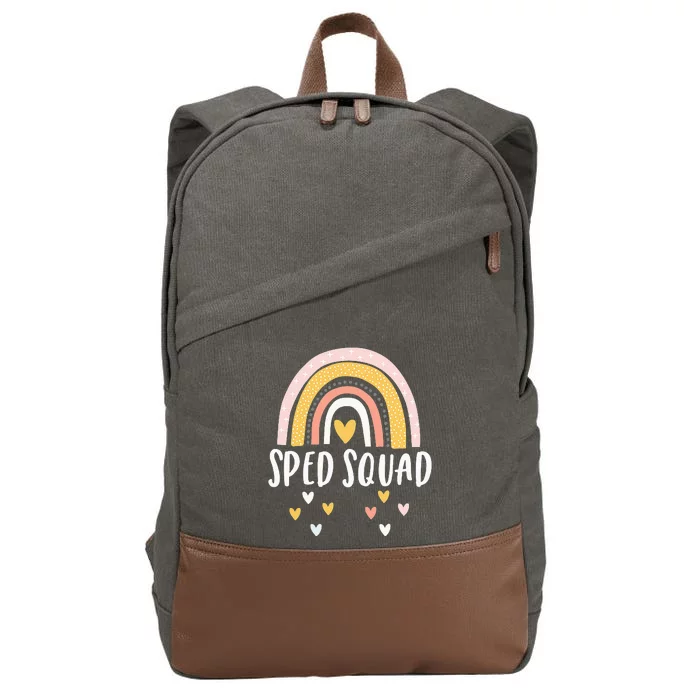 Sped Squad Special Education Teacher Sped Ed Teacher Gift Cotton Canvas Backpack