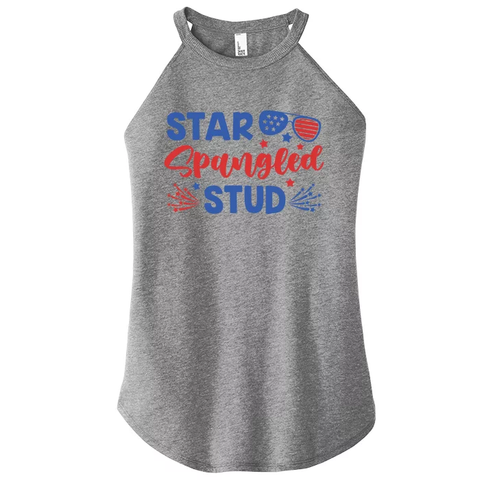 Star Spangled Stud 4th Of July Outfit Patriotic Gift Women’s Perfect Tri Rocker Tank