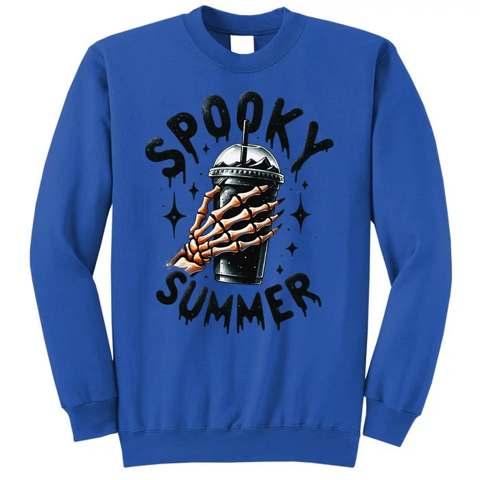 Spooky Summer Summer Vibes Skeleton Coffee Lover Skeleton Hand Tall Sweatshirt