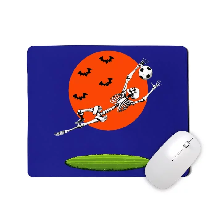 Soccer Skeleton Soccer Player Goalie Halloween Sports Moon Mousepad