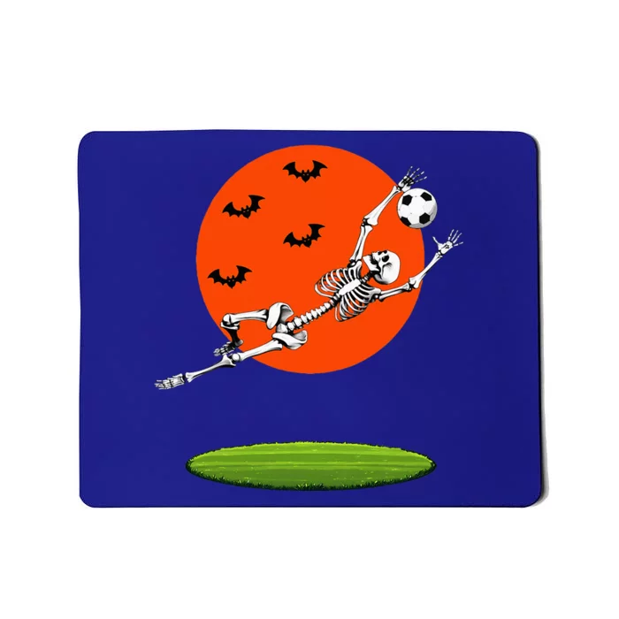 Soccer Skeleton Soccer Player Goalie Halloween Sports Moon Mousepad