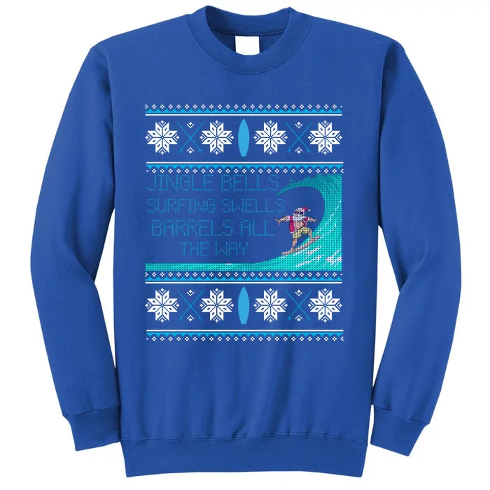 Surf Surfing Surfer Ugly Christmas Sweater Style Funny Gift Tall Sweatshirt