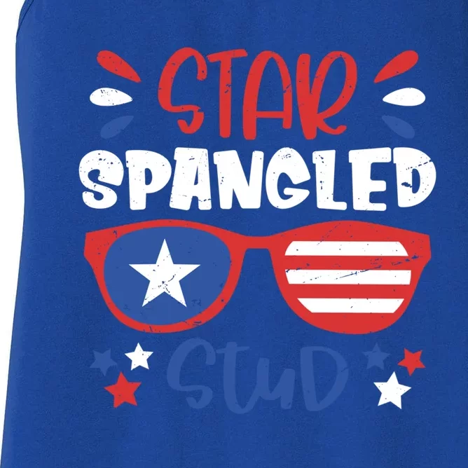 Star Spangled Stud 4th Of July Outfit Patriotic Gift Women's Racerback Tank