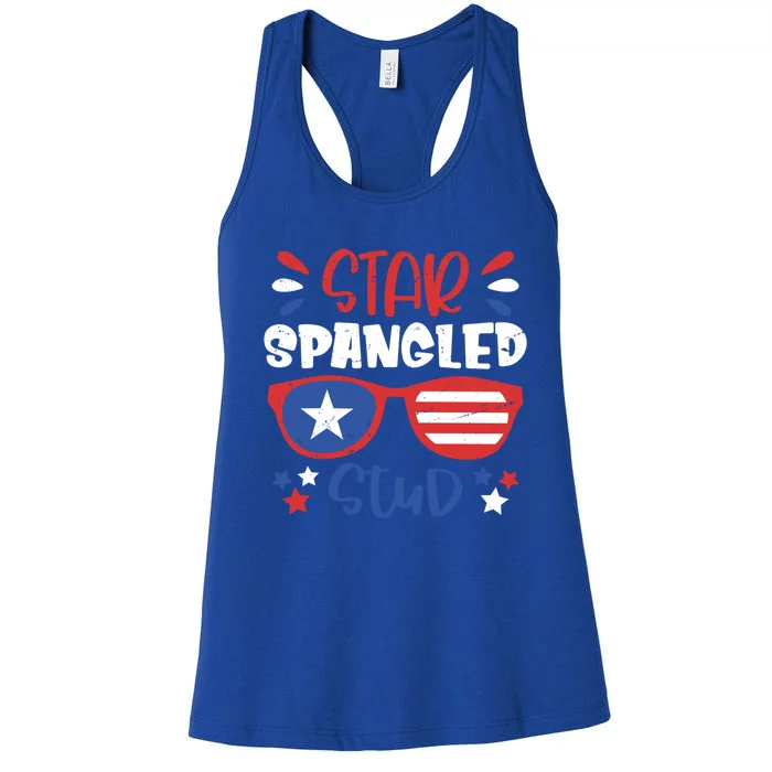 Star Spangled Stud 4th Of July Outfit Patriotic Gift Women's Racerback Tank