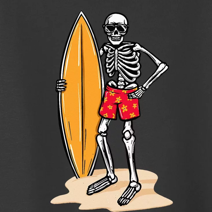 Skeleton Surfer Surfboard Surfing Board Lover Surfboarding Toddler T-Shirt