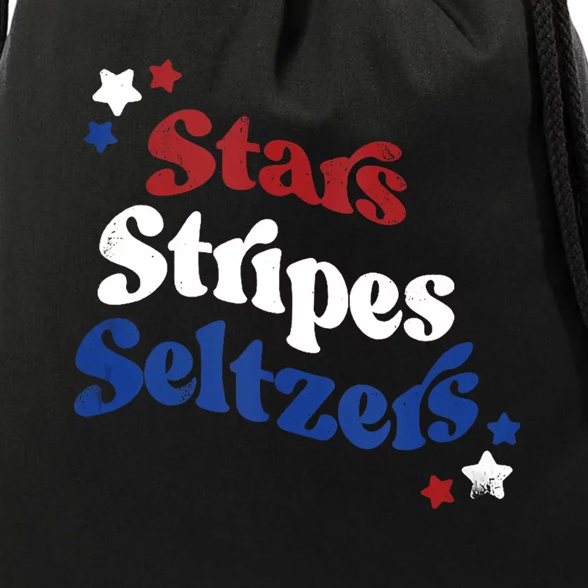 Stars Stripes Seltzers Drawstring Bag