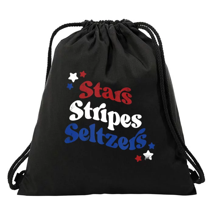 Stars Stripes Seltzers Drawstring Bag