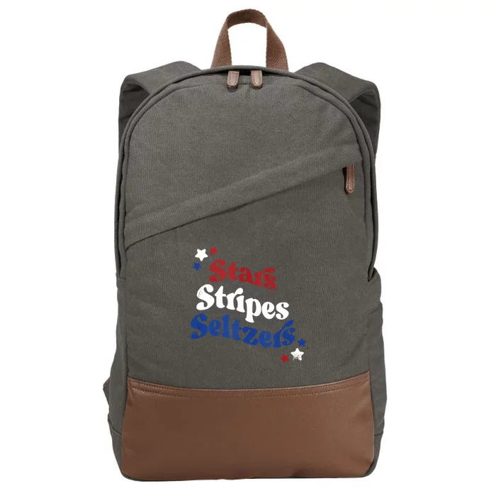 Stars Stripes Seltzers Cotton Canvas Backpack