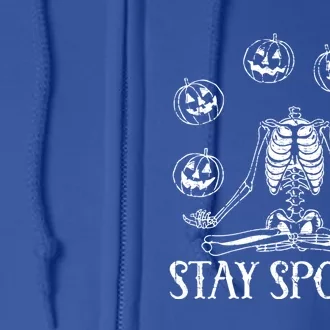 Stay Spooky Skeleton Cool Gift Trick Treat Halloween Skull Hand Meaningful Gift Full Zip Hoodie