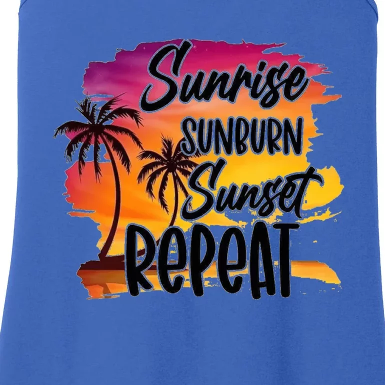 Sunrise Sunburn Sunset Repeat Great Gift Ladies Essential Tank