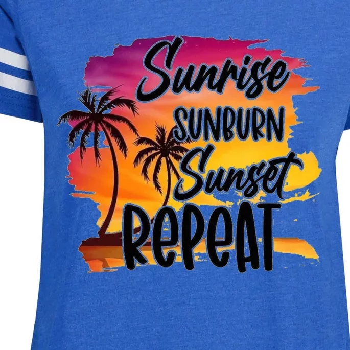 Sunrise Sunburn Sunset Repeat Great Gift Enza Ladies Jersey Football T-Shirt