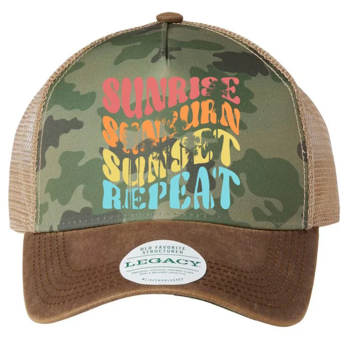 Sunride Sunburn Sunset Repeat Legacy Tie Dye Trucker Hat