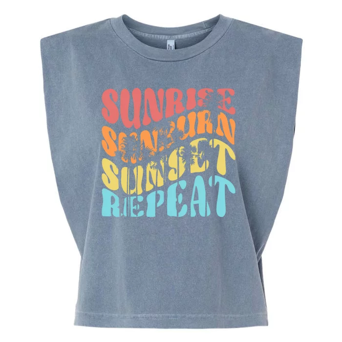 Sunride Sunburn Sunset Repeat Garment-Dyed Women's Muscle Tee