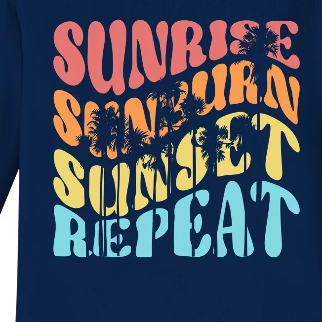 Sunride Sunburn Sunset Repeat Baby Long Sleeve Bodysuit