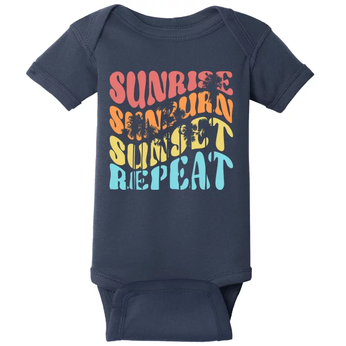 Sunride Sunburn Sunset Repeat Baby Bodysuit