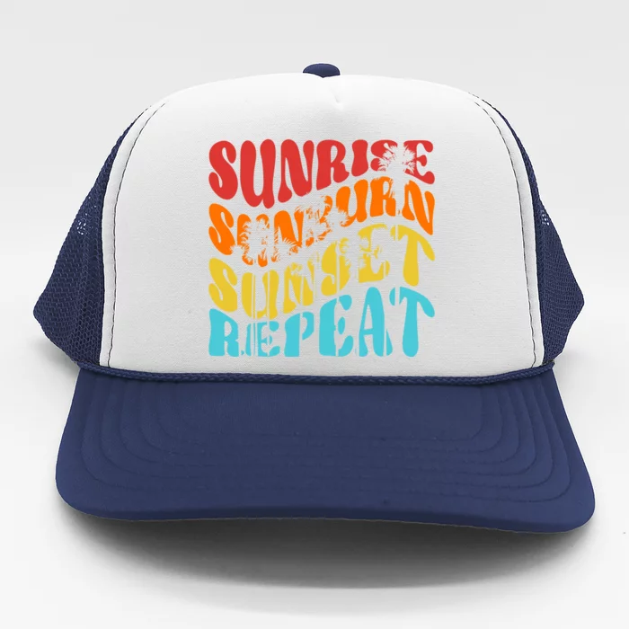 Sunride Sunburn Sunset Repeat Trucker Hat