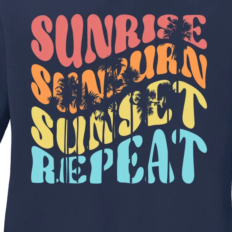 Sunride Sunburn Sunset Repeat Ladies Long Sleeve Shirt